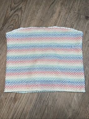 Abercrombie & Fitch Rainbow Label Strapless Knit Top - Cream